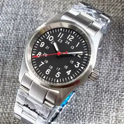 36mm Pilot Small Lady Watch 200m Waterproof Steel Auto Wristwatch Red Arrow Hand 369 Numbers Military Clock Sapphire Lume