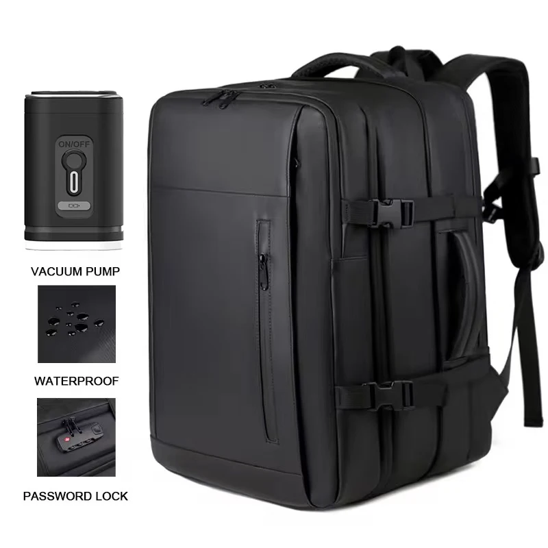 Vacuum Compression Backpack Large-capacity Compression Bag Expandable Travel Backpack with Lock Vacuum Compression Sealing Bags