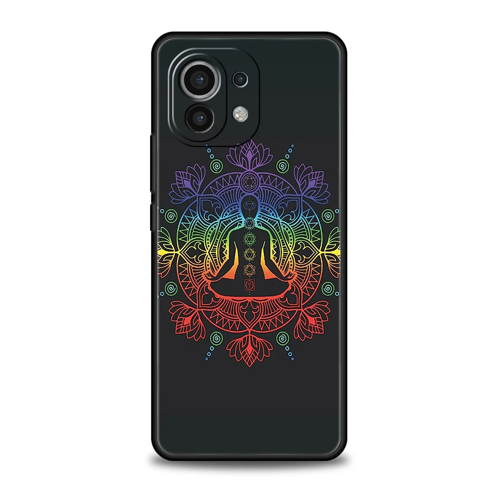 Funda de teléfono para Xiaomi Mi 15 14 13 12 11 Ultra 14T 13T 12T 11T 10T Pro Lite carcasa suave de TPU a prueba de golpes Mandala Chakra Yoga