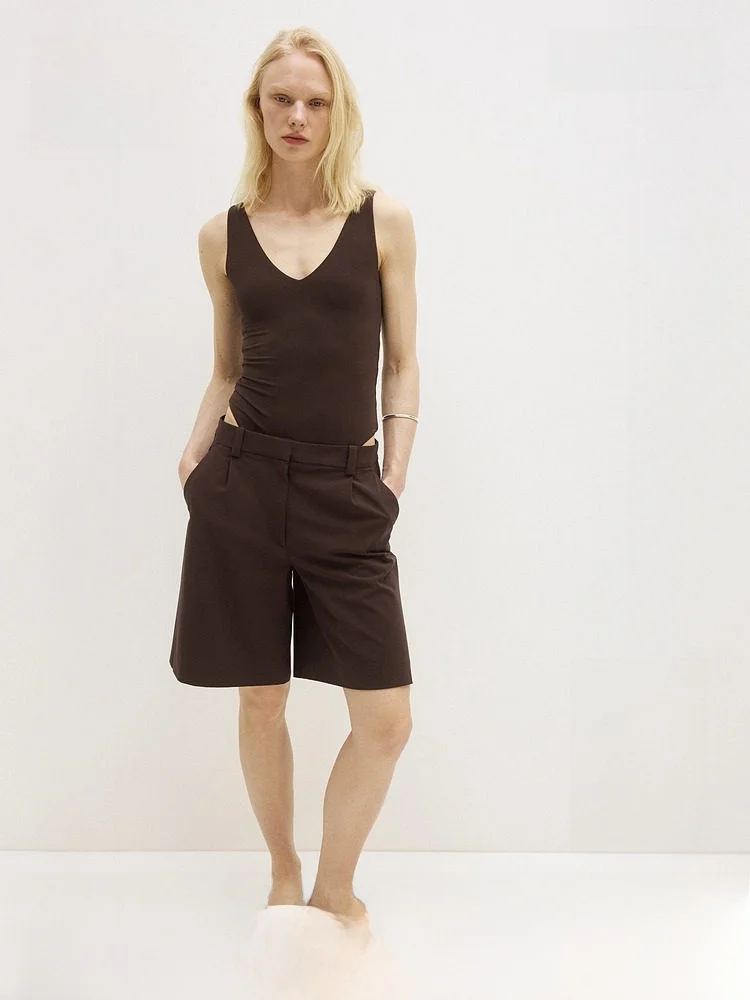 

H&M Summer New Women's Shaping Sleeveless Bodysuit Tight Clothes 1339686 mid Waist Polyurethane Elastic Fiber Nylon