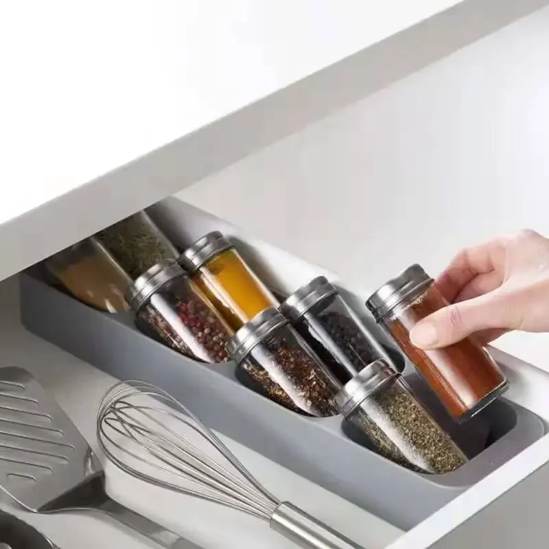 

8 Grids Spice Rack Cupboard Organizer Spice Storage Racks Utensils for Pantry Kitchen Seasoning Jar Spice Organizer In Drawer