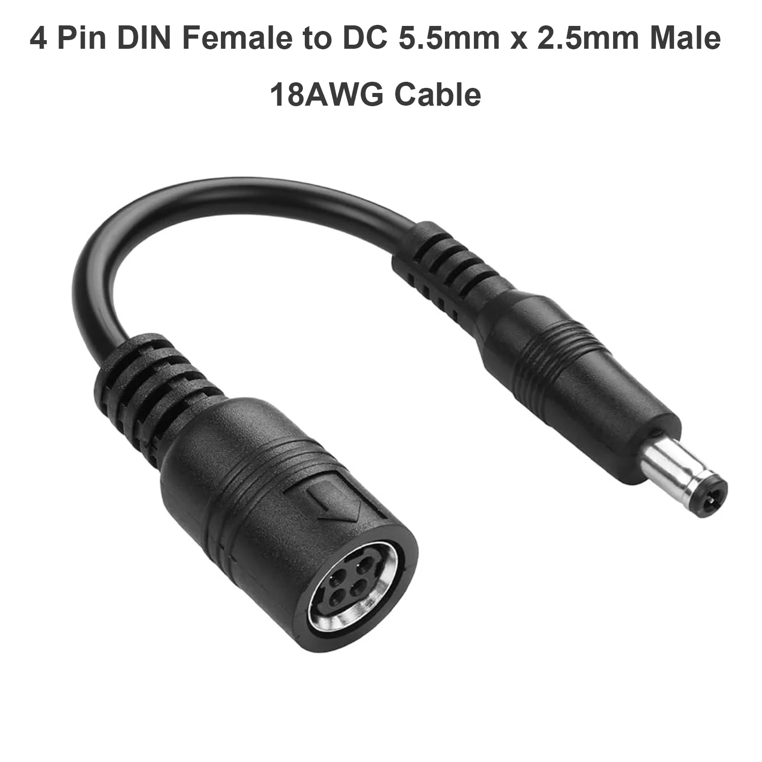 

4 Pin DIN Female to DC 5.5mm x 2.5mm Male 18AWG Power Cable for CCTV Camera System Charger Adapter TV LCD CCTV Camera Printer