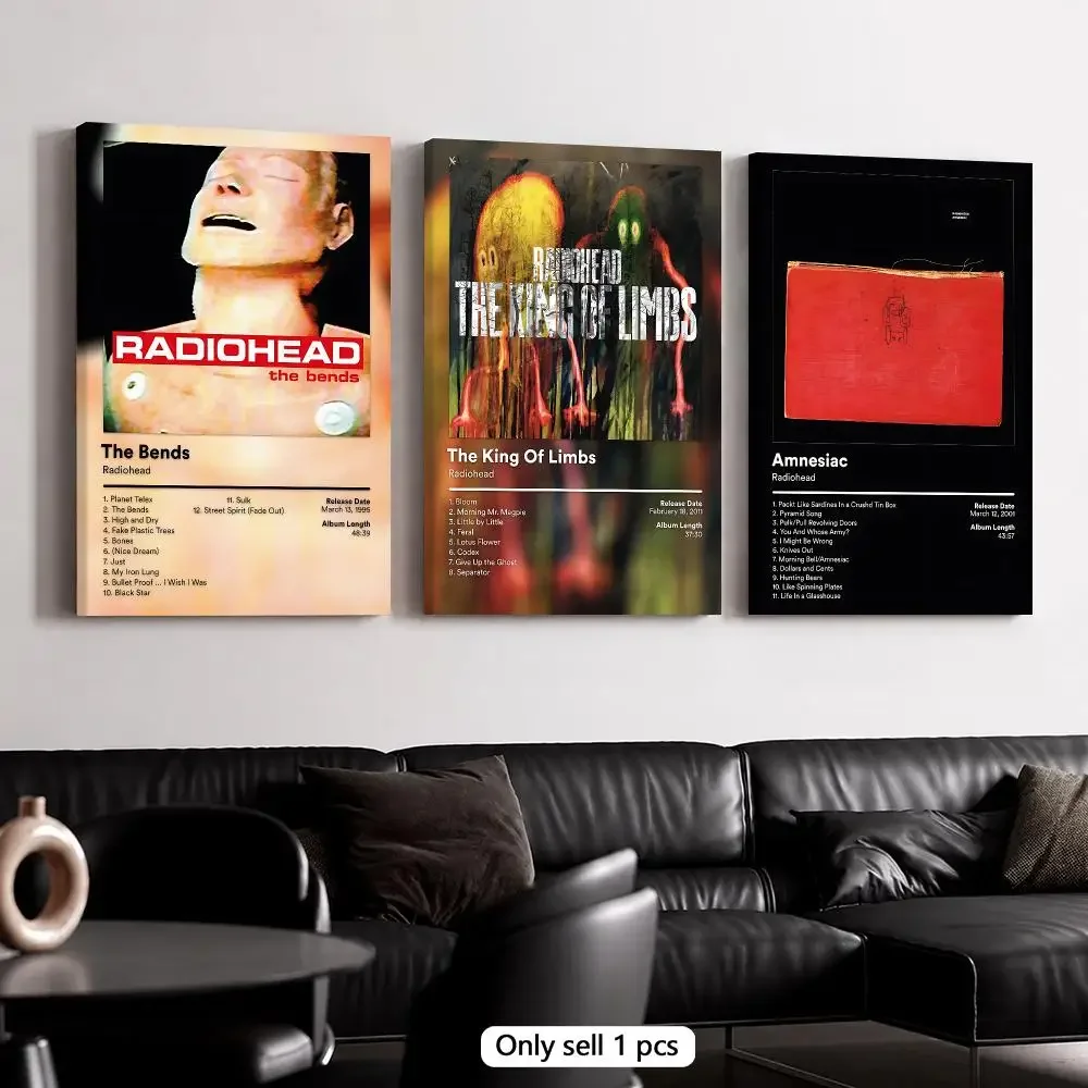 Rock Band R-Radiohead Album Cover Framed Wall Painting Framed Canvas Wall Art Print Modern Home Decor for Living Room