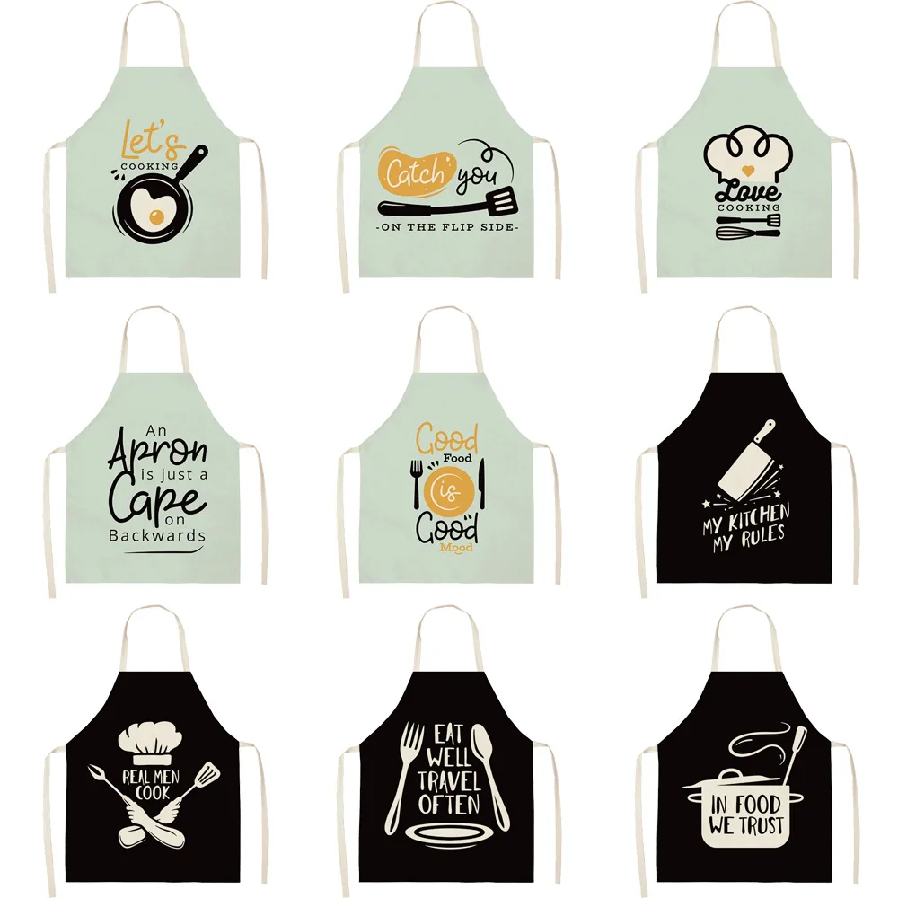 Kitchen Aprons for Women Linen Bibs Household Cleaning Apron Home Waterproof Chefs Cooking Baking Apron for Child