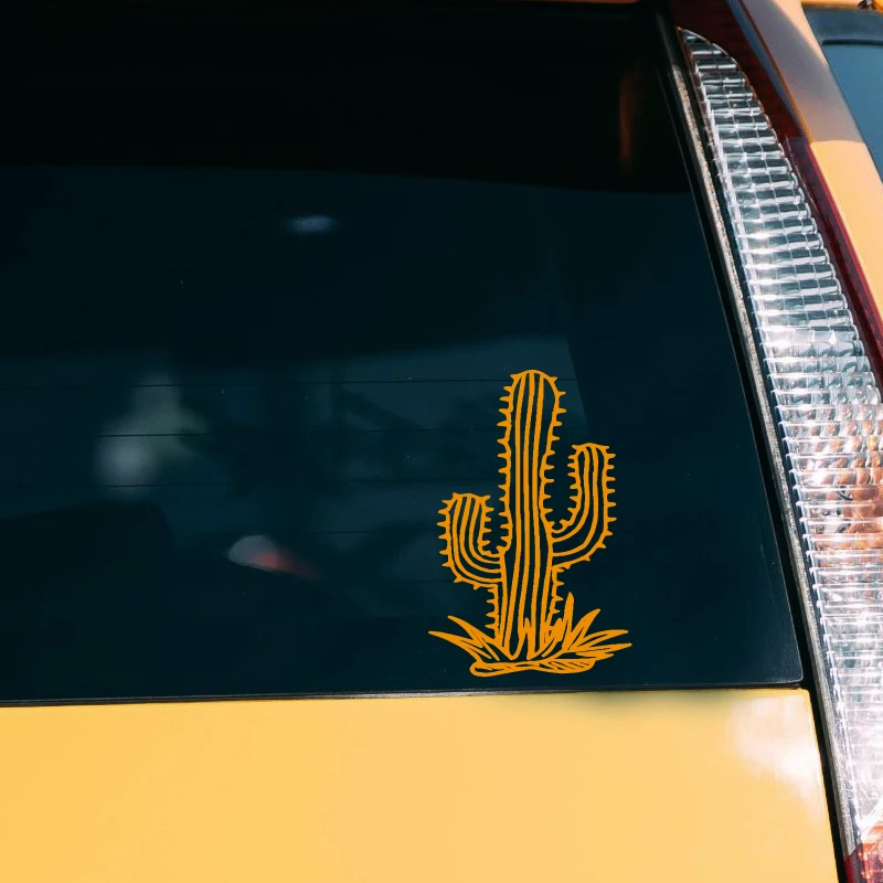 1Pc Desert Cactus Adventure Waterproof Vinyl Sticker for Motorcycle Car Glass Laptop Decor