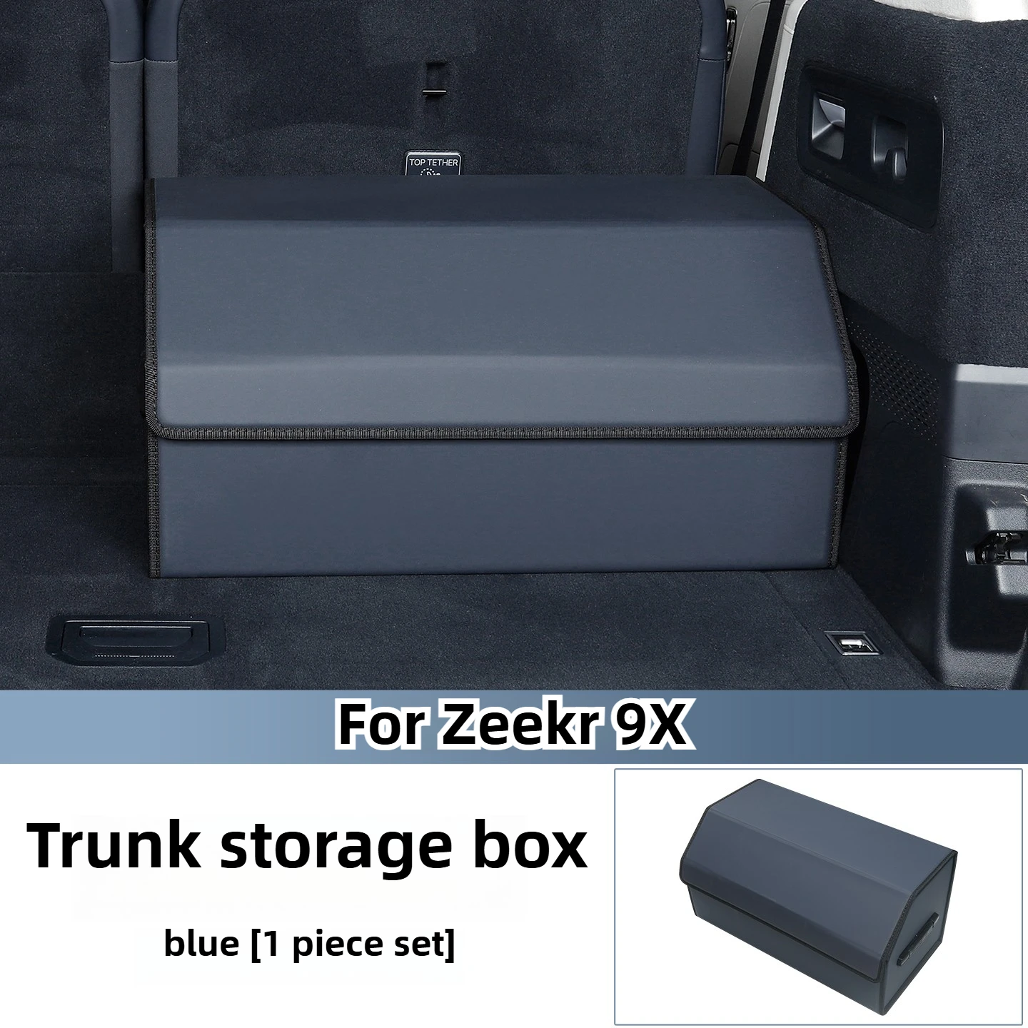 

For Zeekr 9X Car Trunk Storage Box Cargo Boot Storage Container Leather Organizer Box Car Interior Stowing Tidying Accessories