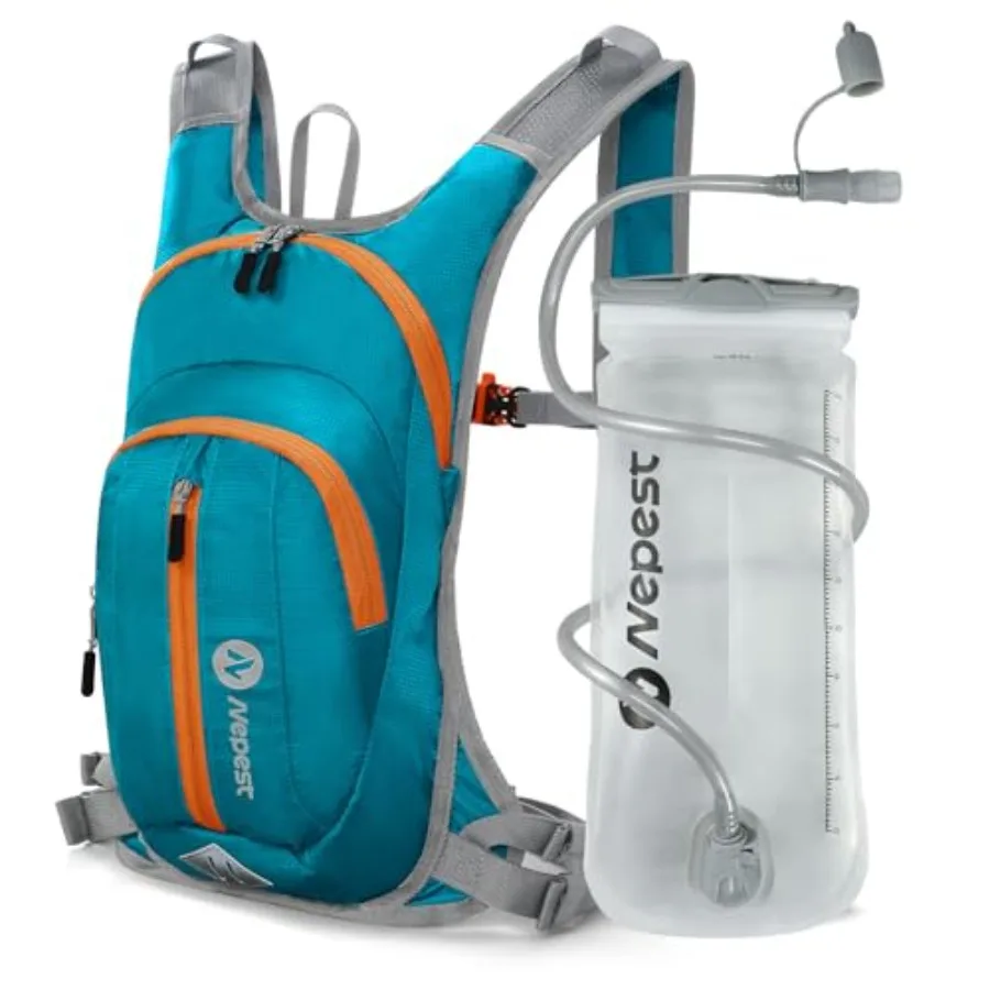 Hydration Pack Backpack for Women and Men, Lightweight Water Backpack with 2L Water Bladder for Hiking Cycling Running Biking