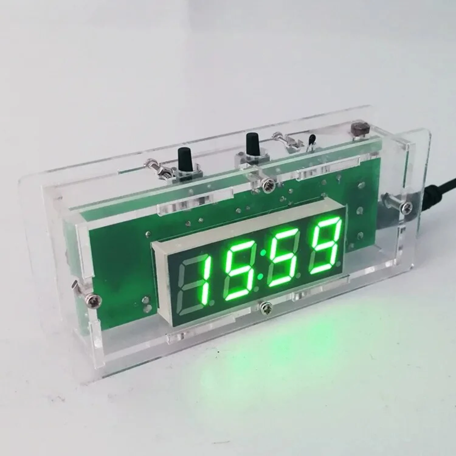 Innovative High-quality, Fun and Educational DIY Assembly Kit for Light-controlled Temperature Digital LED Electronic Clock with