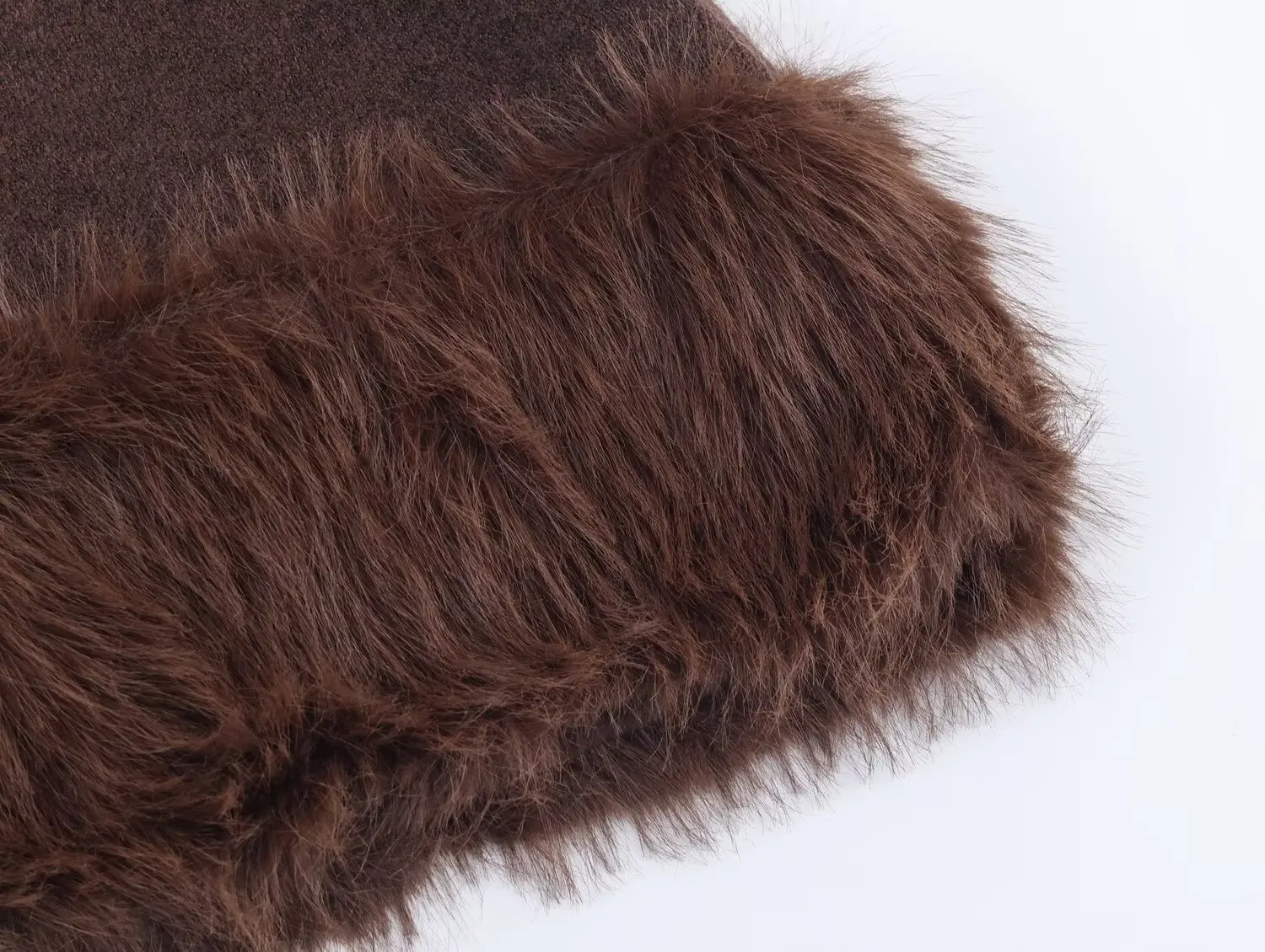 ETJ 2025 Nova coleção feminina: moda maillard cor pele sintética patchwork bainha em torno do pescoço vestido de malha de manga curta