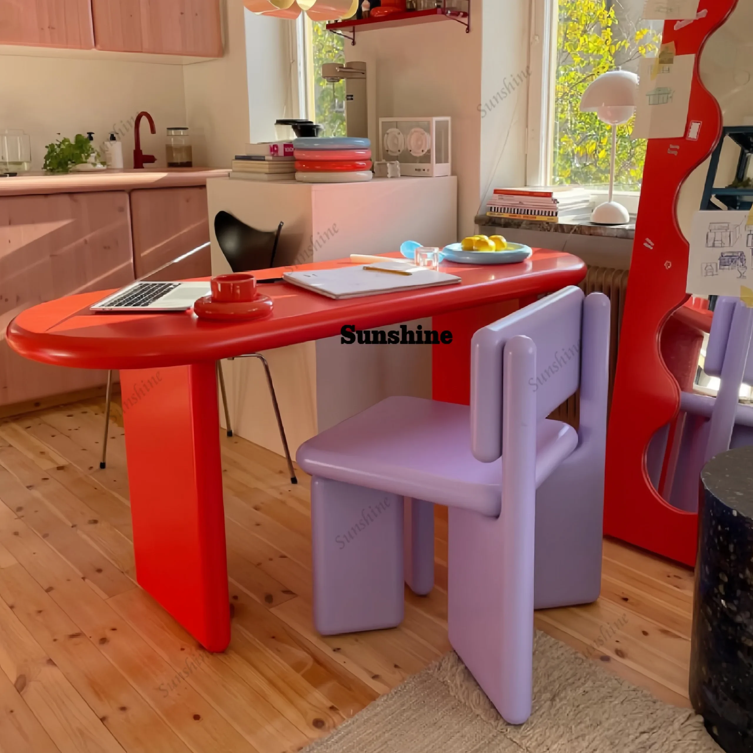 

Nordic Simple Dining Chair Modern Dopamine Candy Home Dining ChairTJ