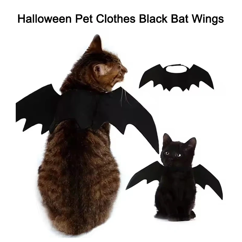 

Cute Pet Cat Bat Wings Cat Halloween Costume Puppy Collar Leads Cosplay Props Halloween Party Dress Up Accessories Pet Supplies