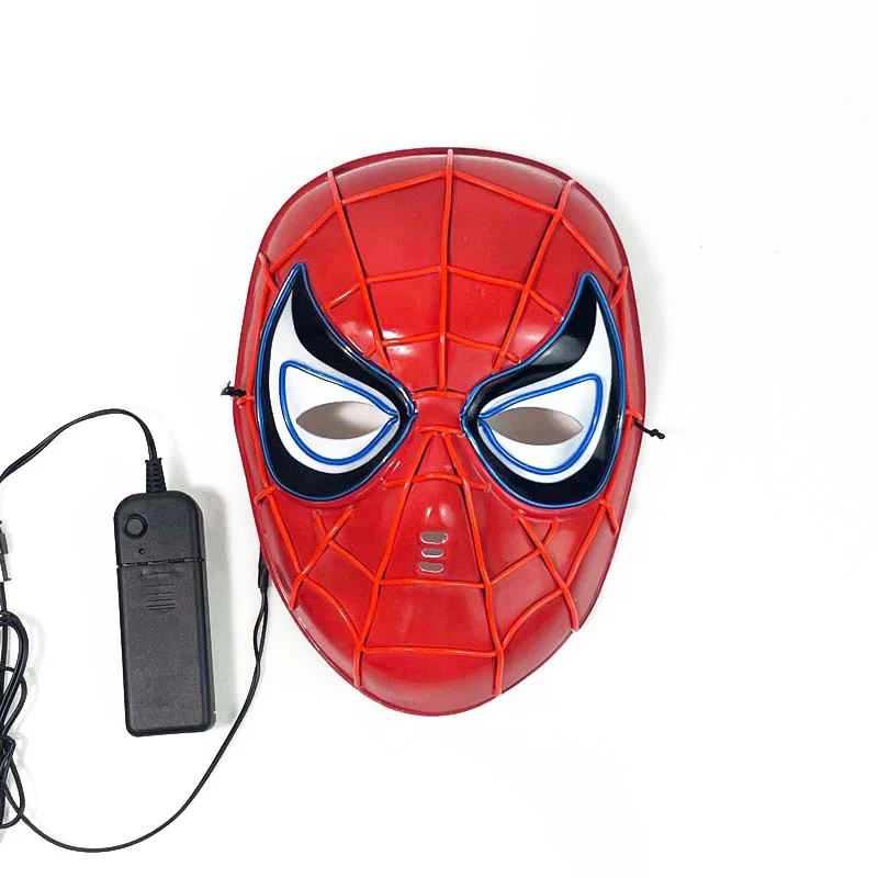 شخصيات الرسوم المتحركة المنتقمون ضوء بارد LED قناع مضيئة الرجل الحديدي سبايدرمان الهيكل كابتن أمريكا خارقة تأثيري لعب الأطفال #6