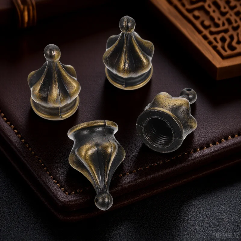 

4Pcs Zinc Alloy Lamp Finials 10mm Inner Thread Light Knob Decor for Crystal Lamps Chandeliers Bedroom Living Room Lighting