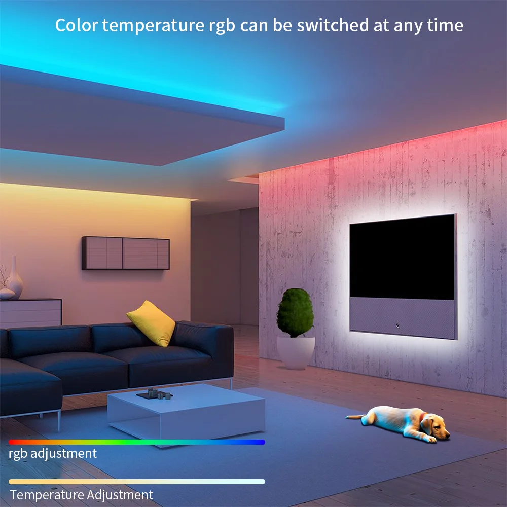 Hightlight-tira de luces LED 5 en 1, 5050, RGBCCT, RGB, WW, CW, 2700-6500K, RGBW, RGBCW, RGBWW, cinta de 6 pines, 60/96LED/m, PCB blanco, DC12/24V