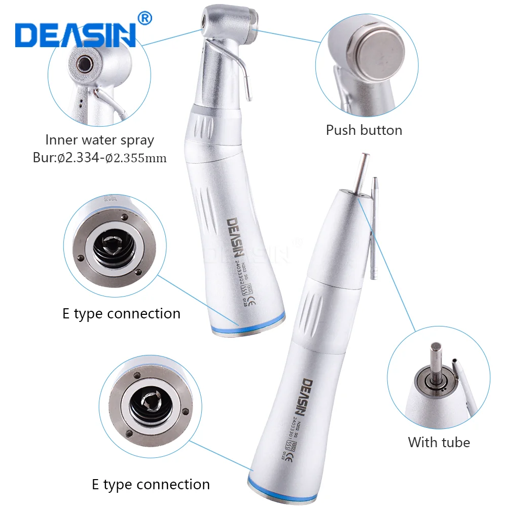 

Dental External Low Speed straight and Contra Angle Handpiece with Water Tube 1:1 Stainless Steel Surgical Handpiece