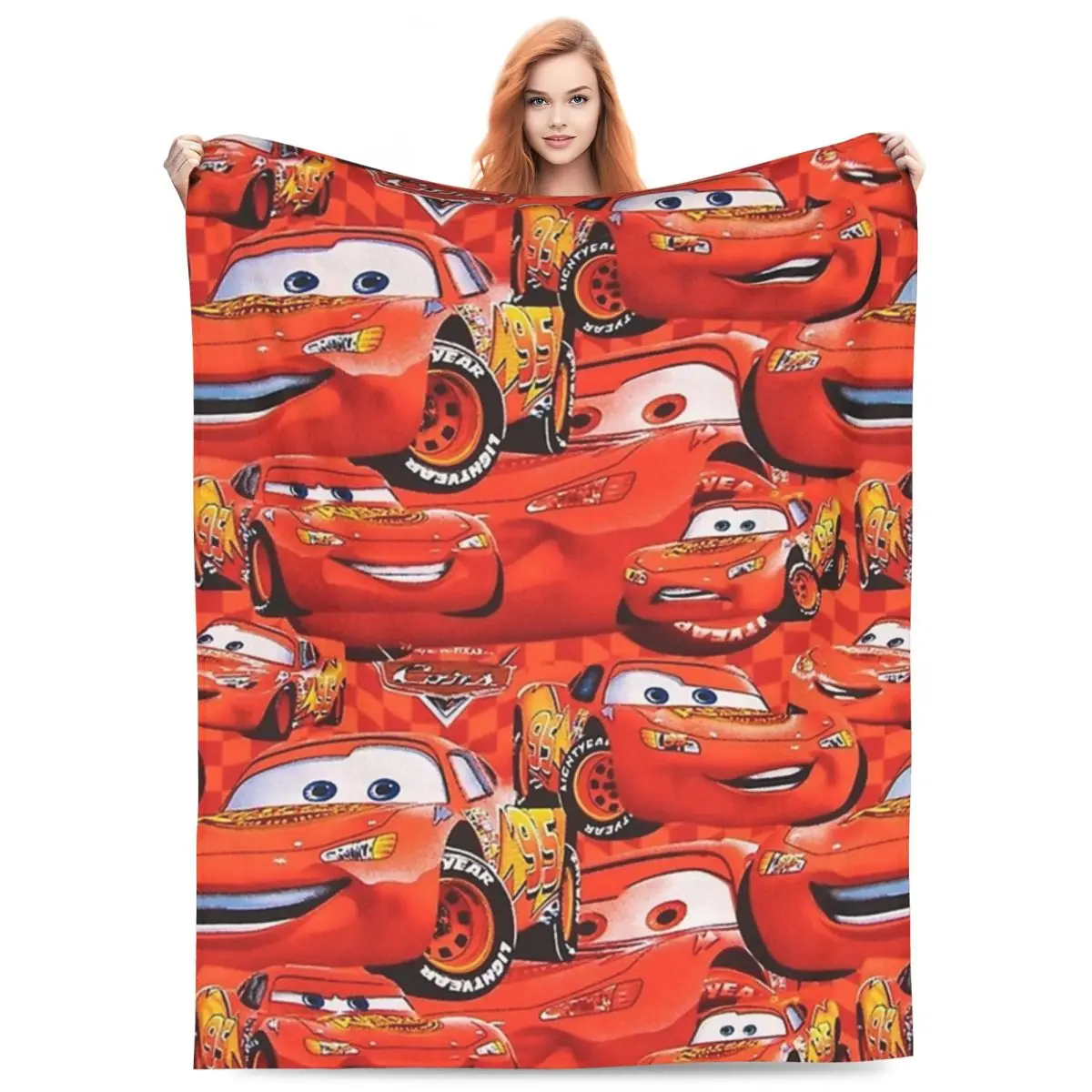 Car Lightning McQueen Blanket Warm Soft Comfortable Plush Throw Blanket For Bedroom Camping Flannel Bedspread Bed Cover