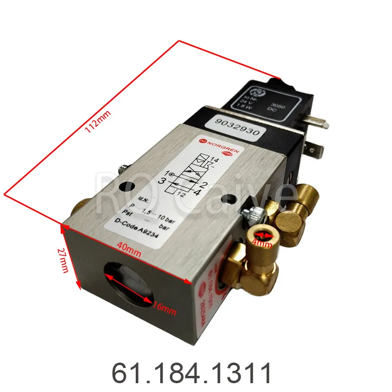 

Лучшее качество, электромагнитный клапан с металлической головкой, пневматический 61.184.1311 98.184.1051 для запасных частей для офсетного принтера Heidelberg