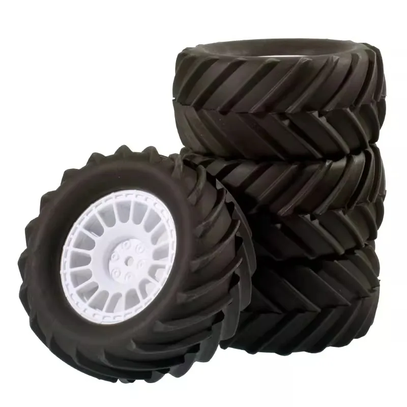 RC Auto 4 Stück 90 mm Monster Truck Buggy Reifen Rad 12 mm Sechskant für Trxs E-Revo 1/16 MJX 16207 16208 SCY 16101 HBX Upgrade-Teile