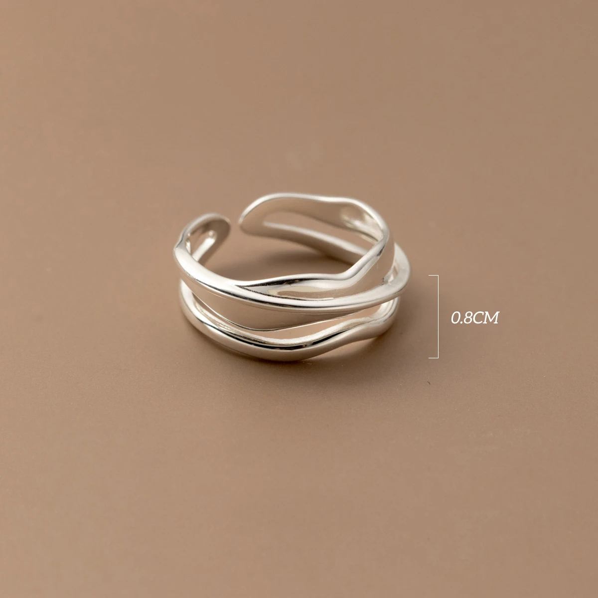 MODIAN – bague ouverte en argent Sterling 925 pour femmes, ligne irrégulière, tendance, taille 6 à 8, Simple, empilable, vague, bijoux fins