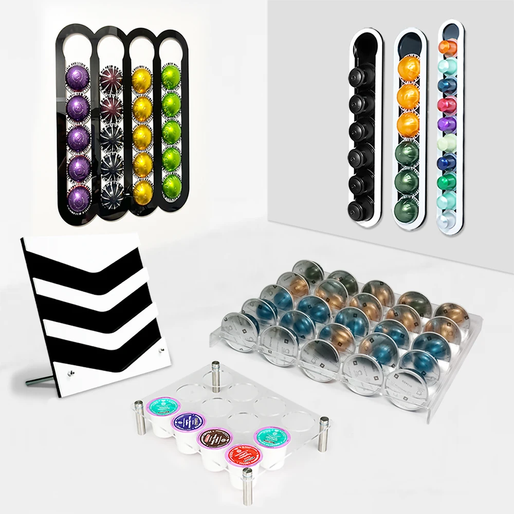 Multi Types Coffee Capsules Holder Drawer Organizer Tray Compatible With Nespresso/Vertuoline/Dolce Gusto/K-Cup Coffee Pods