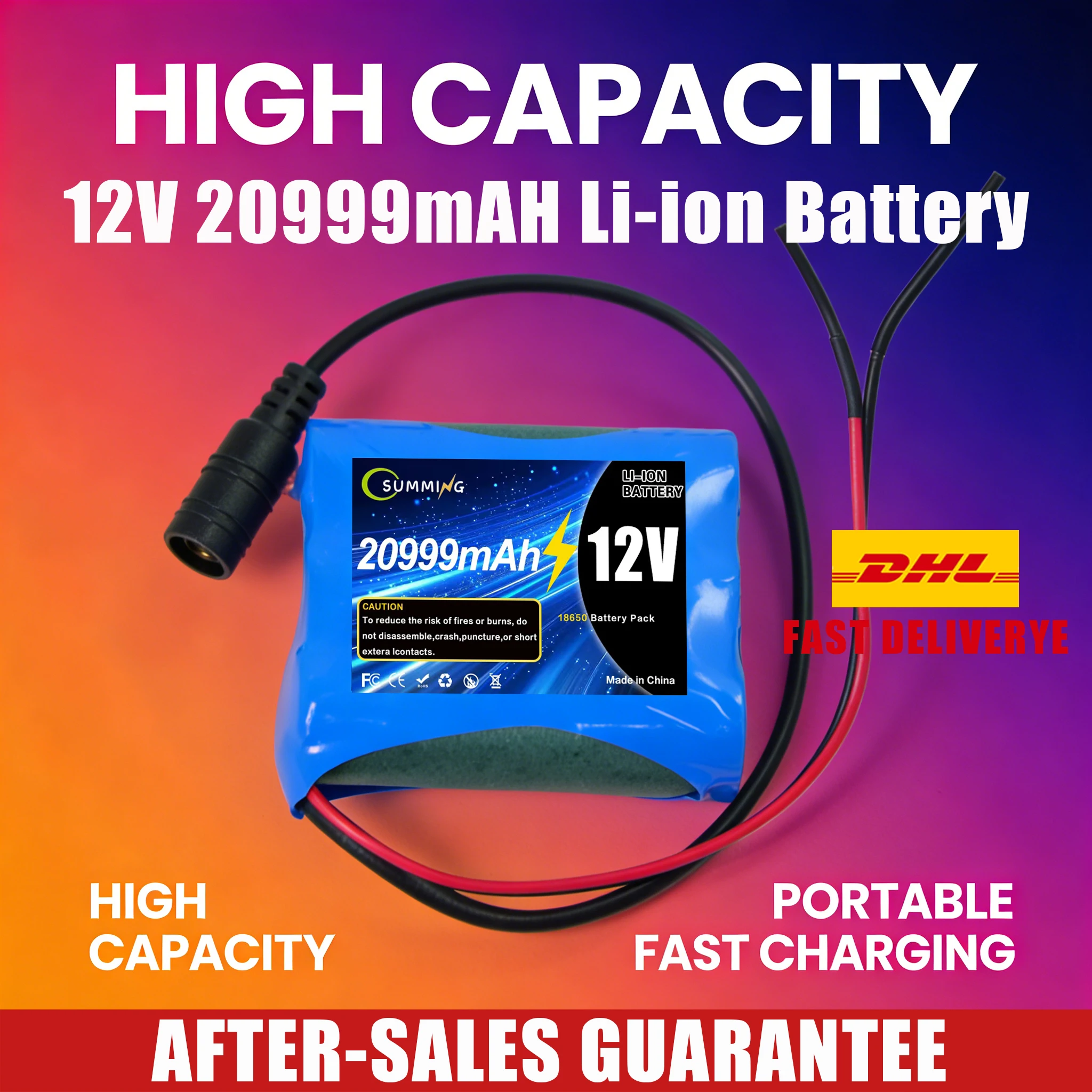 

12.6В 20999мАч Супер ‍ Аккумуляторная батарея 12В 20.9Ач 3S1P ‍ Аккумуляторы 18650 для DIY-проектов + зарядное устройство постоянного тока