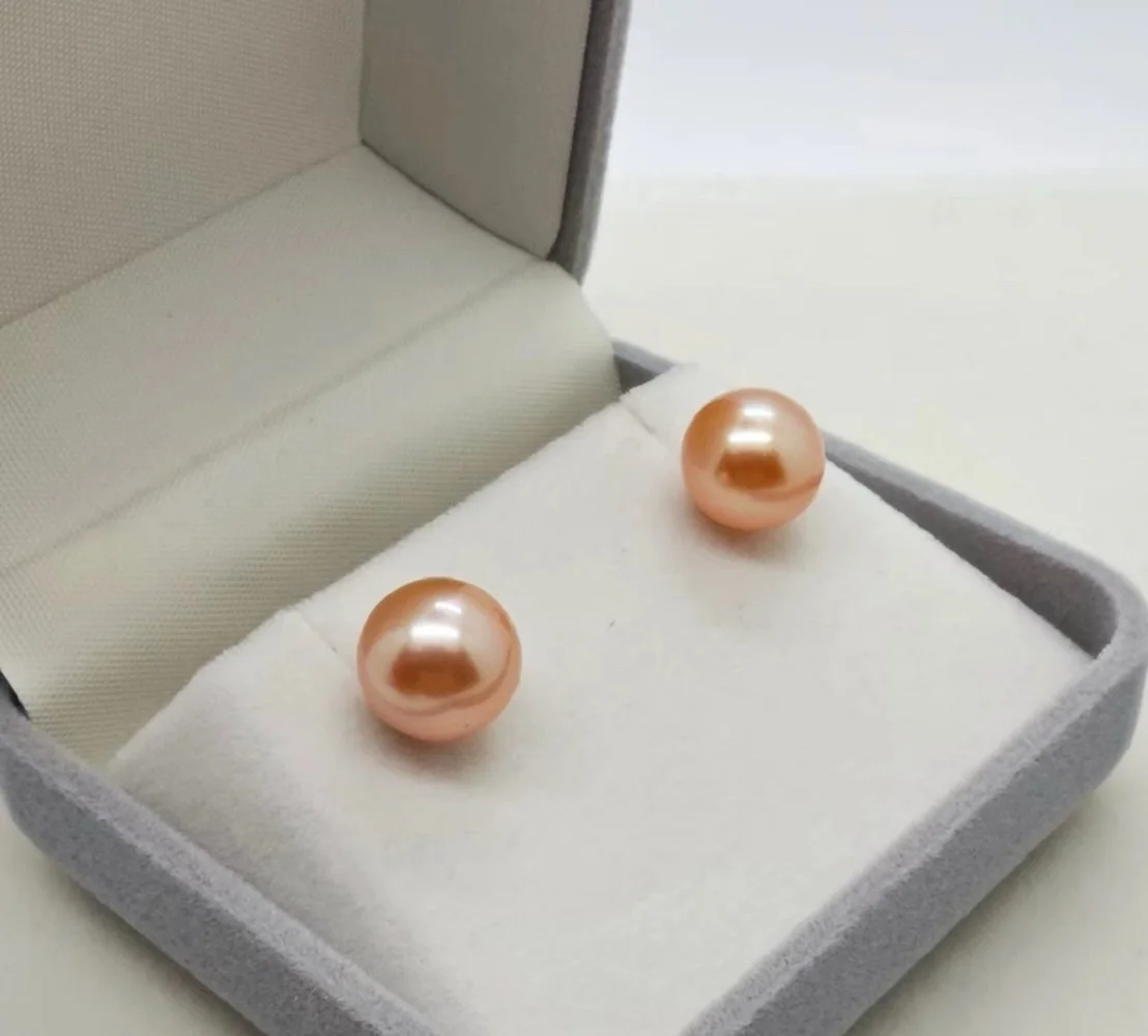 

Natural AAAA9-10mm 10-11mm South Sea round bead earrings 925s simple earrings