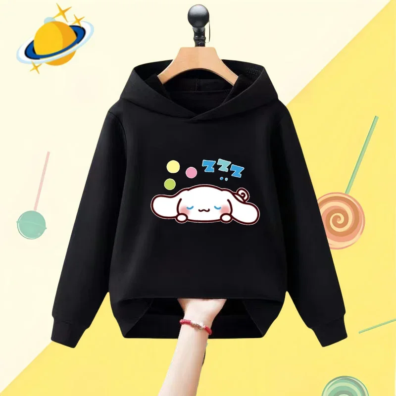 Sanrio Cinnamon Roll anime children's hoodie Cartoon printed Autumn/Winter long sleeve sweatshirt Casual top for boys and girls