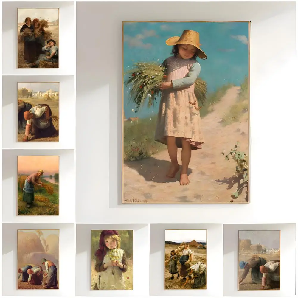 classic painting t-the gleaners Poster Premium Wall Decor Modern Home Poster Unframed