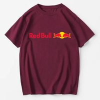 2025 New Summer Men's Red Bull Logo Casual Sports Loose Large Size T-shirt Outdoor Red Bull Racing Team Uniform Simple Y2K Top
