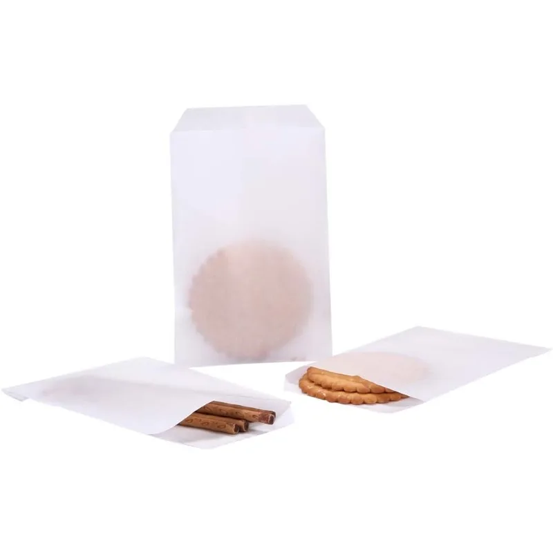 Small Flat Glassine Waxed Paper Cookie Snack Bags 3x5 Semi-Transparent for Bakery Treat Candies Dessert Chocolate Party Favor,