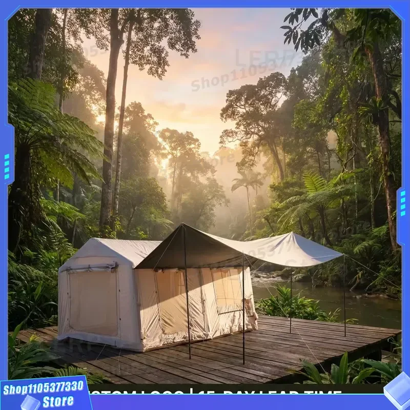 Ultimate 12sqm Inflatable Tent Massive Extension Canopy 2 Room Privacy Layout All Weather Glamping Cabin Basecamp Gear