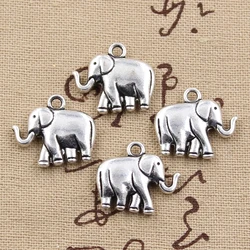 5pcs Charms Long Nose Elephant 21x18x5mm Antique Silver Color Pendants Making DIY Handmade Tibetan Finding Jewelry