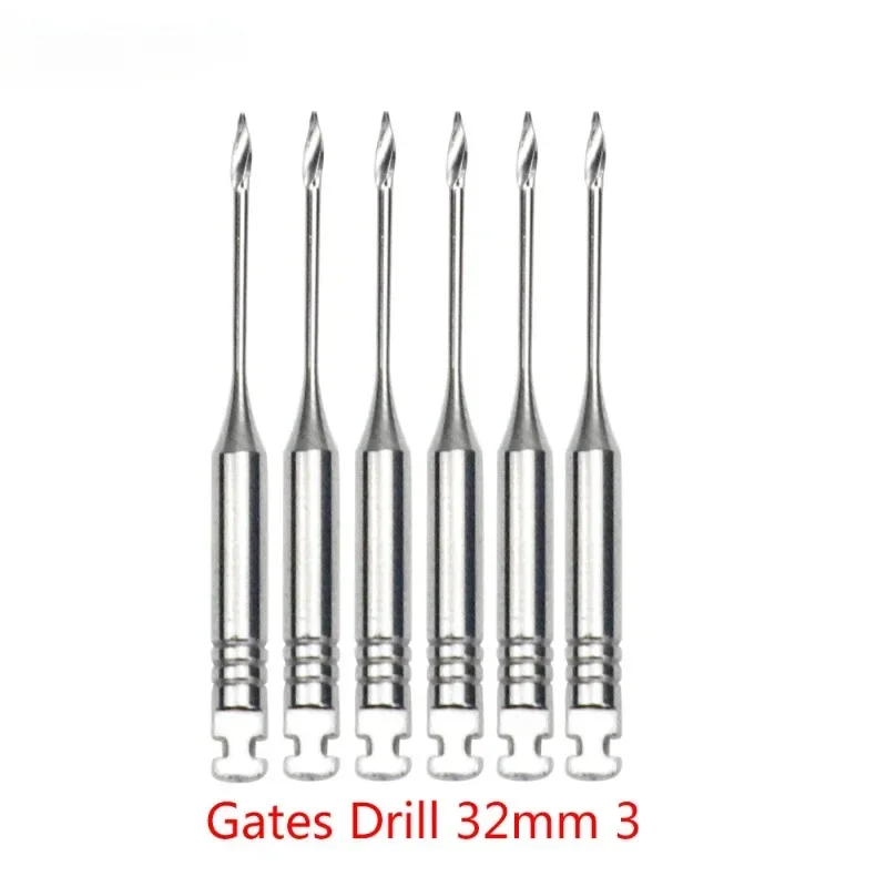 Portones de endodoncia Dental, taladro giratorio brillante, motor de 32mm con papel Endo de acero inoxidable, 6 unids/lote por paquete