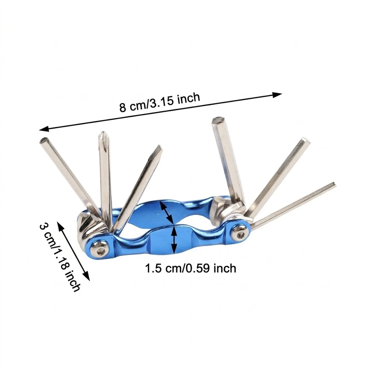 6-in-1 Foldable Hex Wrench Multitool For Bike Repair Aluminum Alloy Portable Cycling Tool Kit With Screwdriver