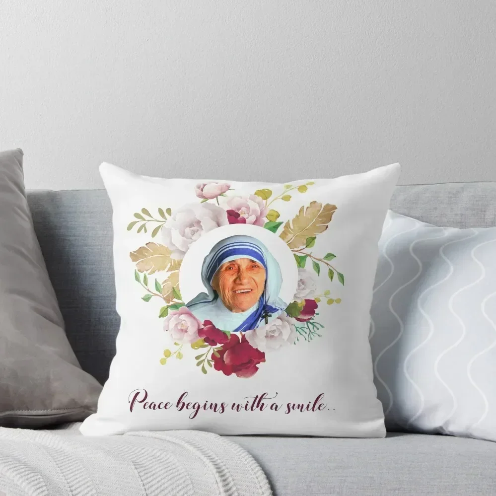 

Mother Teresa Catholic Wall Stickers Catholic Quotes Throw Pillow anime girl Decorative Cushion pillow