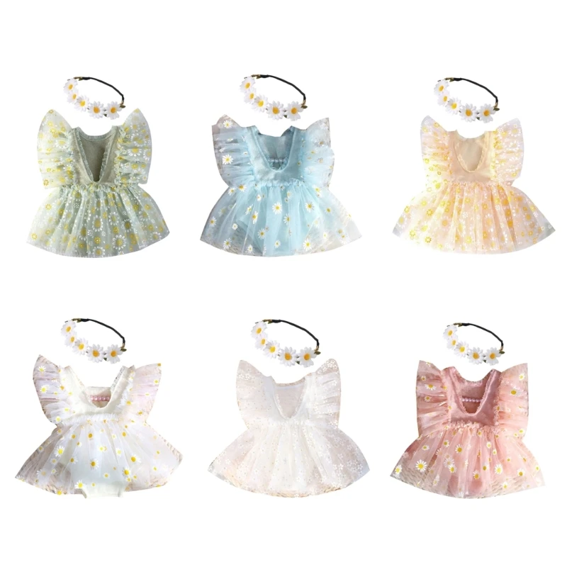 Newborns Photography Clothing Short Sleeved Baby Girls Dress for Photoshoots Drop shipping