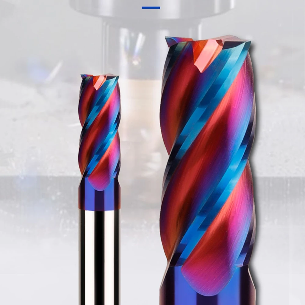 1pcs R0.2 R0.5 R1 4 Flute Carbide Bull Nose Mills HRC65 Round Nose Tungsten Steel Milling Cutter CNC Center Lathe Machine Tools