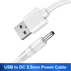 Cable Alimentation 3.5mm USB To DC 3.5mm Power Cable 5V Charger Cable Barrel Cord  Connector for USB Fan Lamp Round Hole Adapter