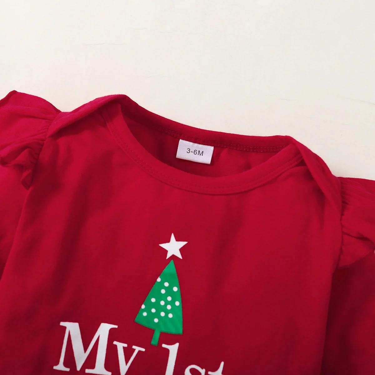 Newborn Infant Baby Girls Clothes Cotton Sets Long Sleeve Romper Pant Hats Fashion Printed 3Pcs Outfit For Christmas Day
