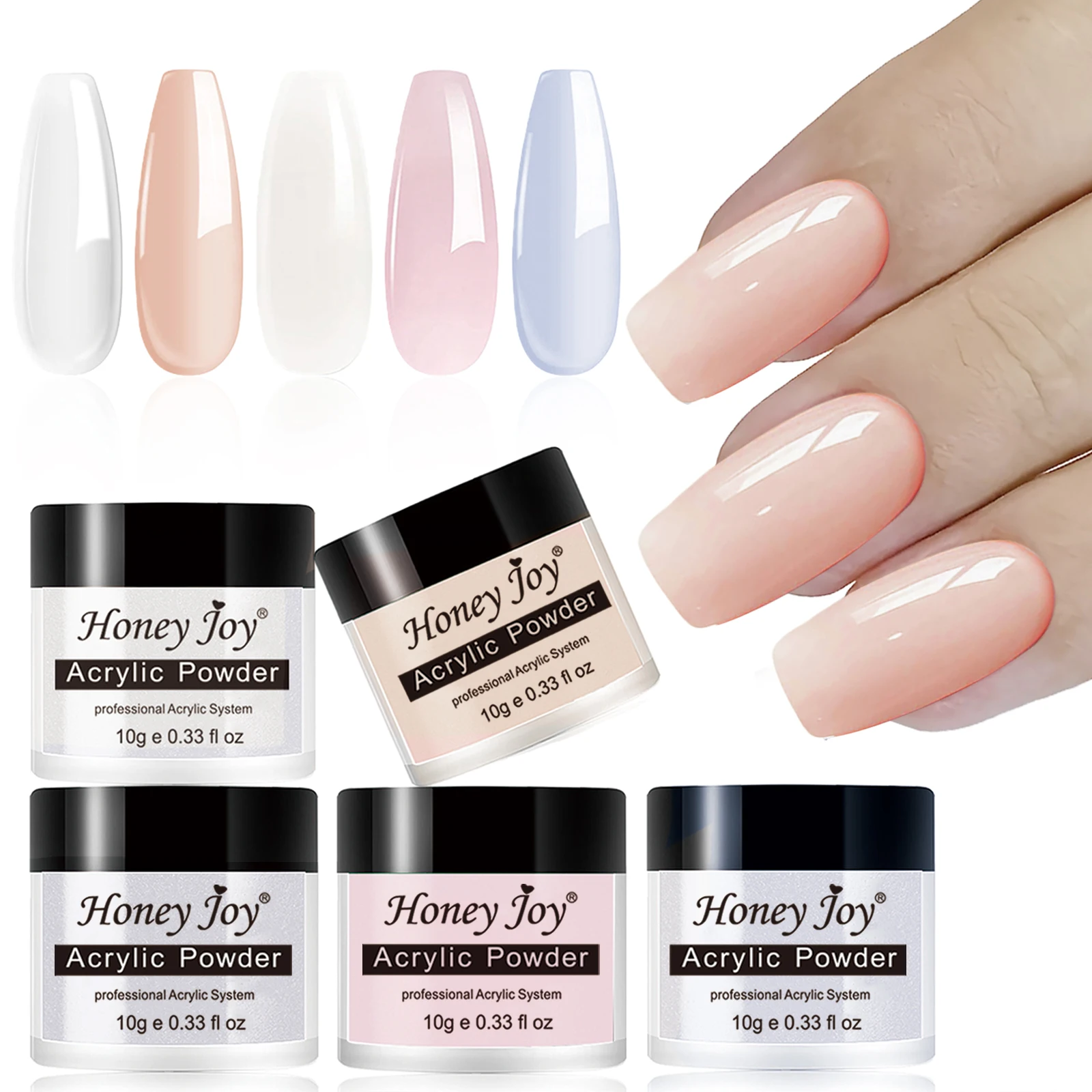 

Honey Joy Acrylic Nail Powder Pink White Clear Professional Acrylic Powder for Nails Extension Carving French Crystal Nail Art