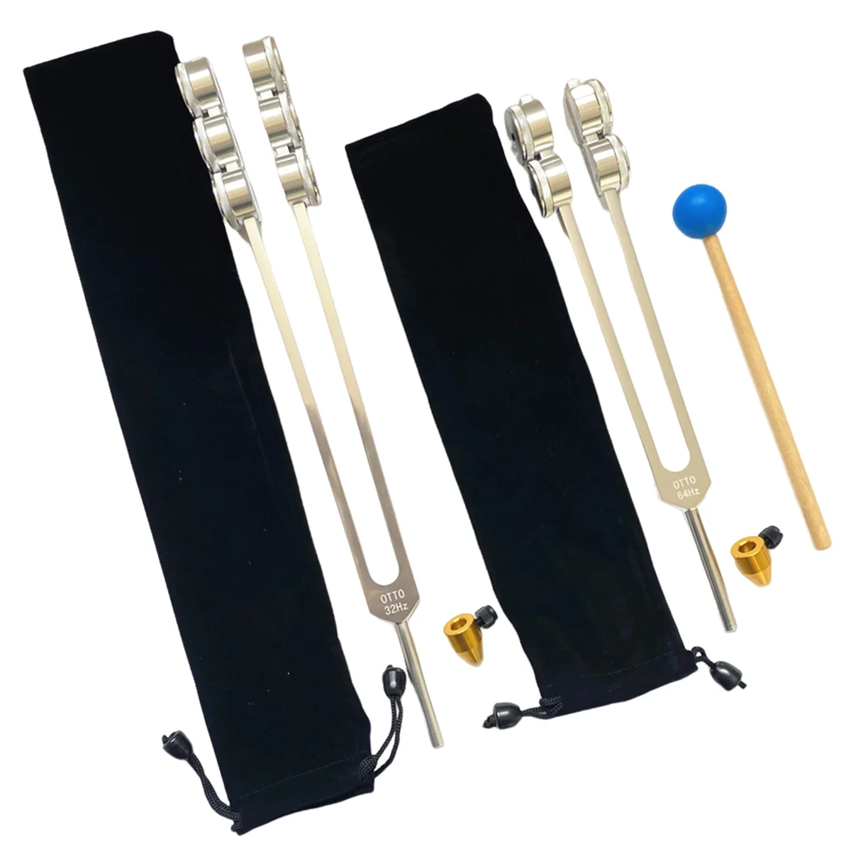 ABYL 32HZ Aluminum Tuning Fork Tool with Hammer Healing Sound Vibration Diagnostic Therapy Health Care Tool