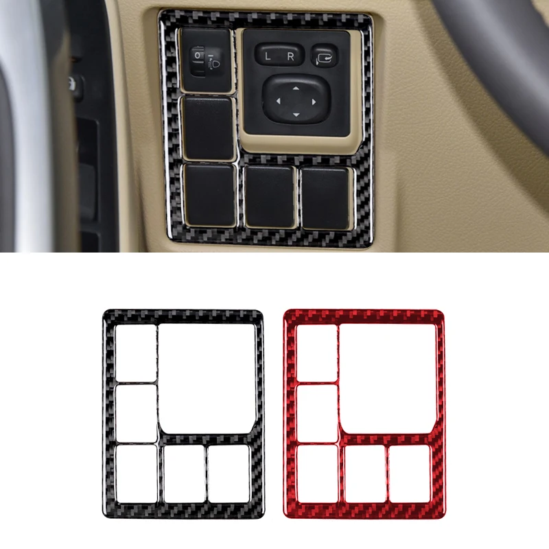 For Toyota Land Cruiser Prado 2010-2018 Headlight Switch Frame Cover Trim Carbon Fiber Sticker Car Interior Accessories