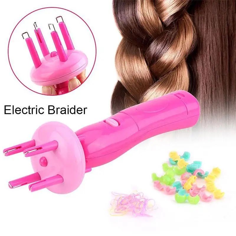 Kit de dispositivo elétrico portátil para mulheres, ferramenta de penteado DIY automático, máquina de trança, rolo de tecer cabelo