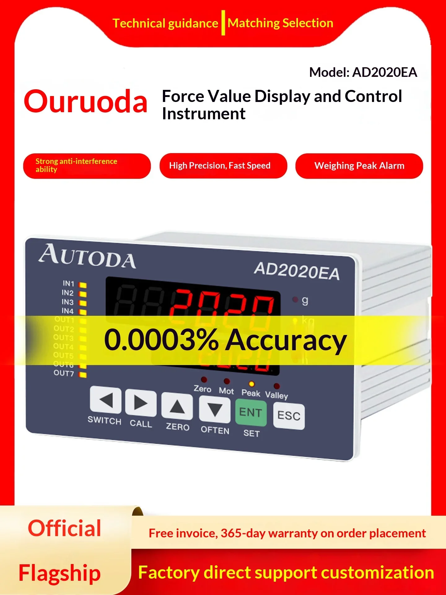 EtherCAT Process Data PDO SDO COE Protocol Force Measurement Weighing Control Instrument AD2020EA High Precision Strong