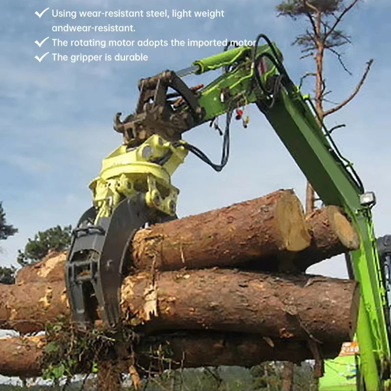 

Excavator Hydraulic Log Grapple Rotating Wood Grab Forestry Machine Saw Grab Wood Machine Cut Down Trees And Bamboo Grapple