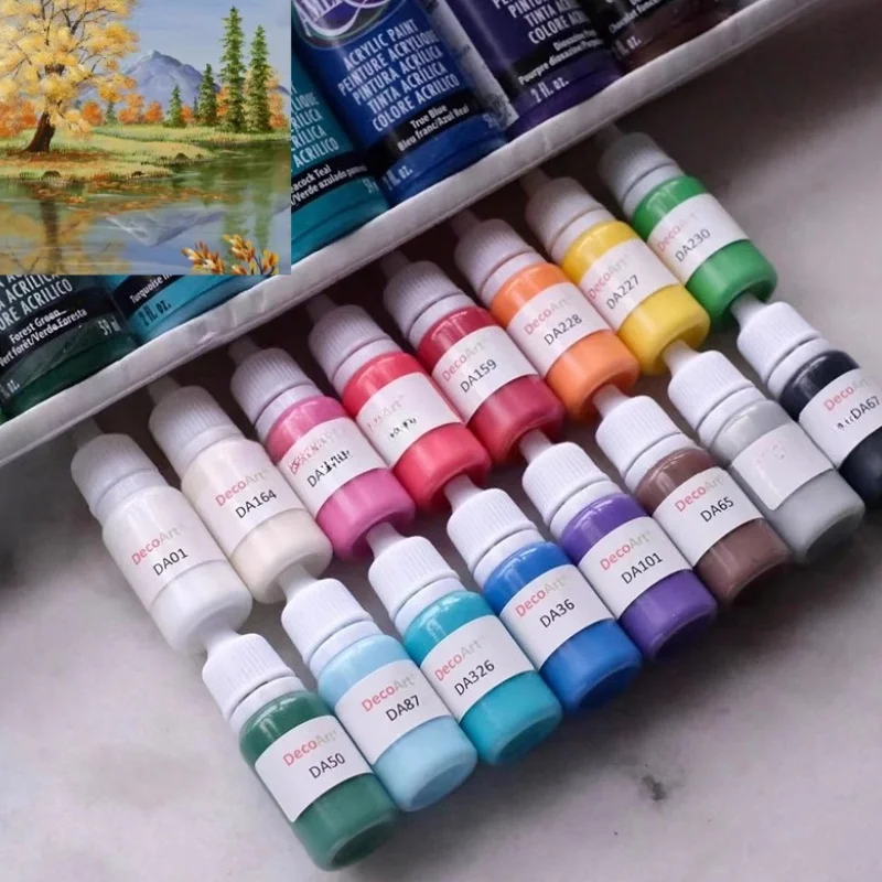 

USA DecoArt Matte DA Flow Acrylic Paints Set Art Students' Outdoor DIY Sketching Coloring Painting Portable Acrylic Paints Set