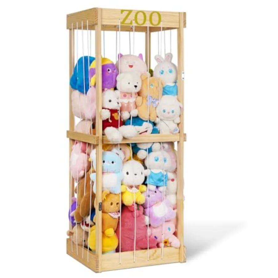 

Stuffed Animal Zoo Stuffed Animal Storage Plushie Storage Stuffed Animals Zoo Storage Cage with Zoo Pattern Elastic Band for Nu