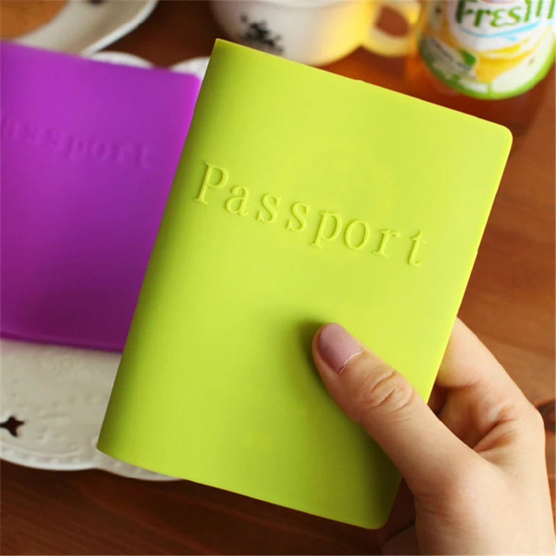 1Pc Business Cards Women Men Passport Holder Leather Bags Passport Cover Silicone Documents Folder