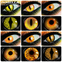 D'ORELLA 1 Pair Cosplay Contact Lenses Multicolored Contact Lenses Anime Lenses Halloween Makeup Eye Yellow Lenses Color Leneses