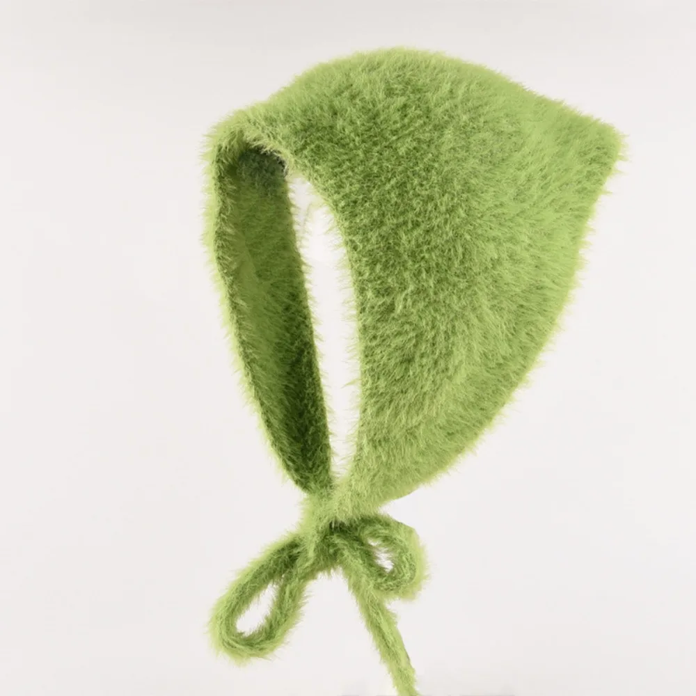 

Fashion French Style Tie Headband Hat Keep Warm Women Headscarf Knitted Yarn Lace-up Cover Headband Autumn